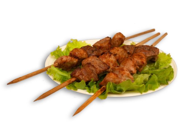 Шашлык на белом фоне