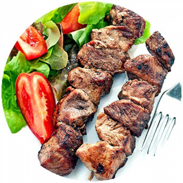 Шашлык на белом фоне