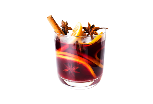 Глинтвейн на белом фоне