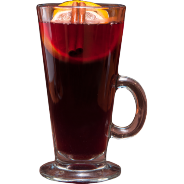 Глинтвейн в прозрачном стакане