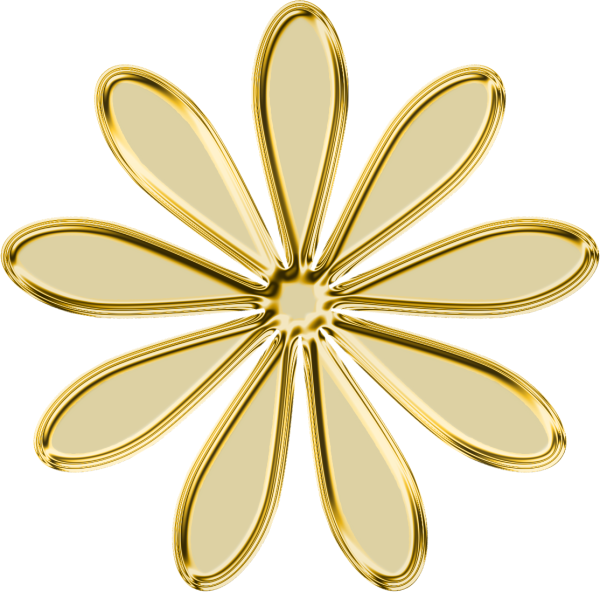 Золотые цветы на прозрачном фоне