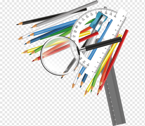 Канцтовары на прозрачном фоне