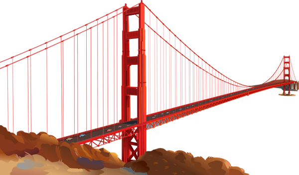 Золотые ворота на белом фоне