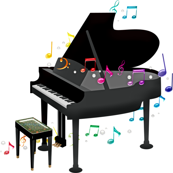 Рояль на белом фоне