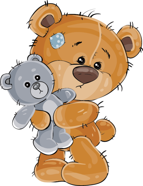 Милые мишки на белом фоне