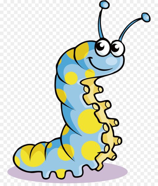 Гусеница мультяшная