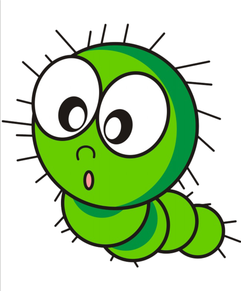 Гусеница мультяшная