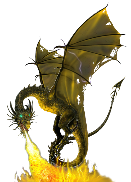 Дракон на прозрачном фоне