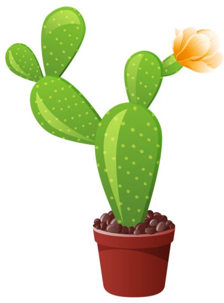 Мультяшные цветы в горшке