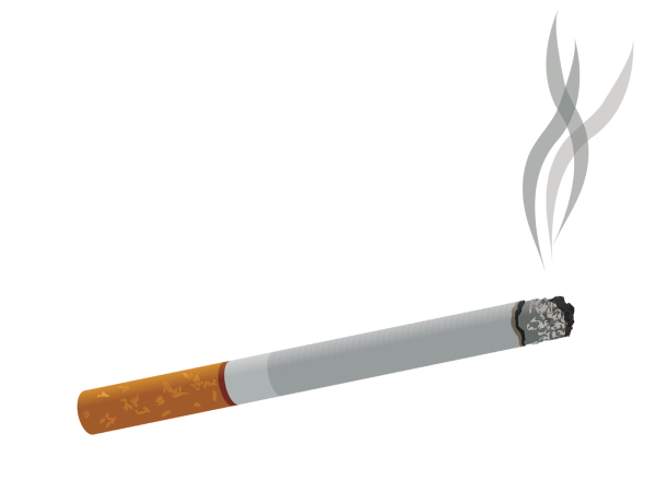 Сигарета на белом фоне