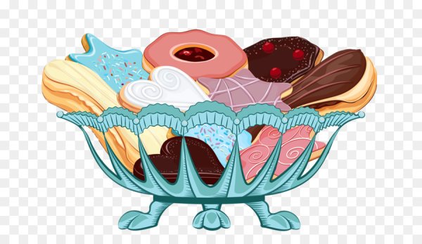 Ваза с конфетами на прозрачном фоне