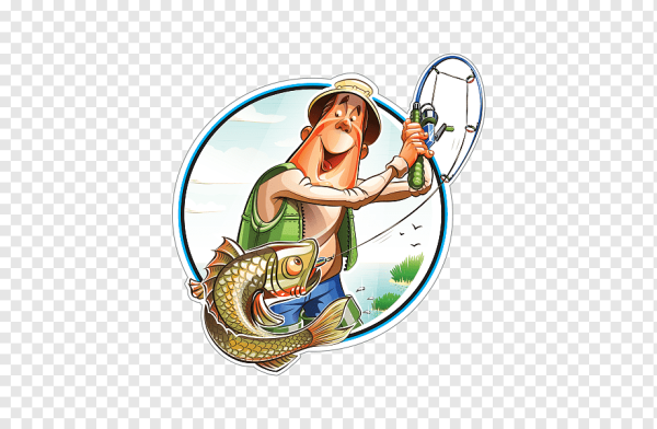 Рыбак на прозрачном фоне