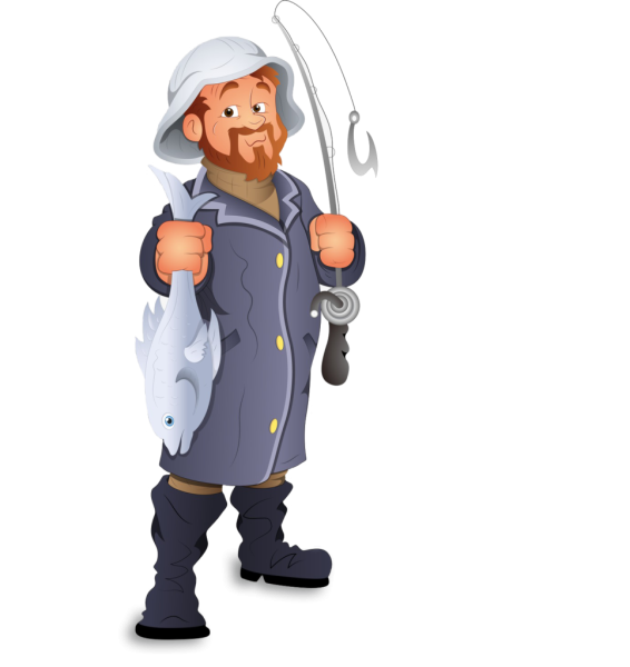 Рыбак мультяшка