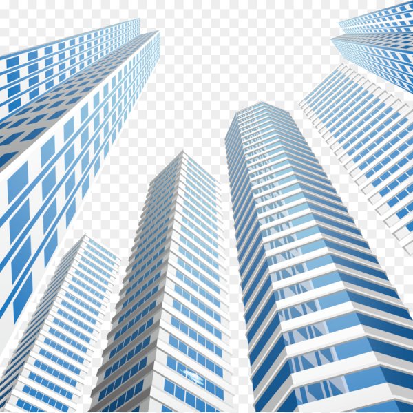 Небоскреб на белом фоне