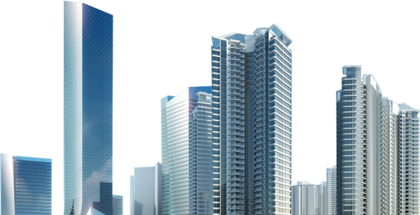 Высотки на белом фоне