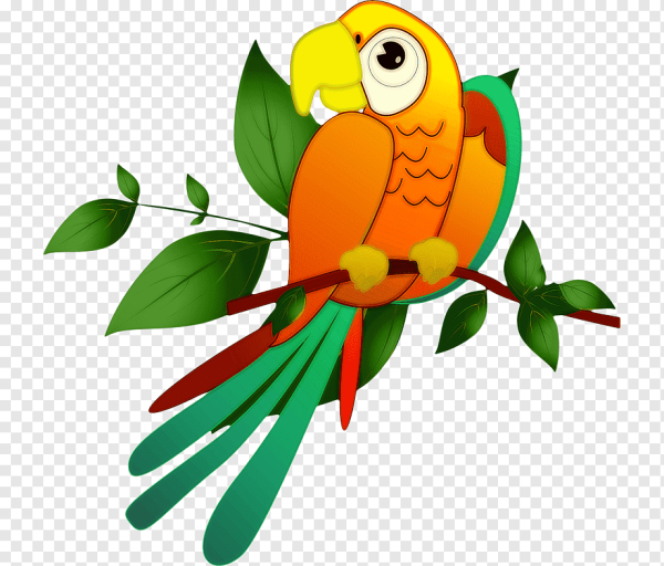 Попугай мультяшный