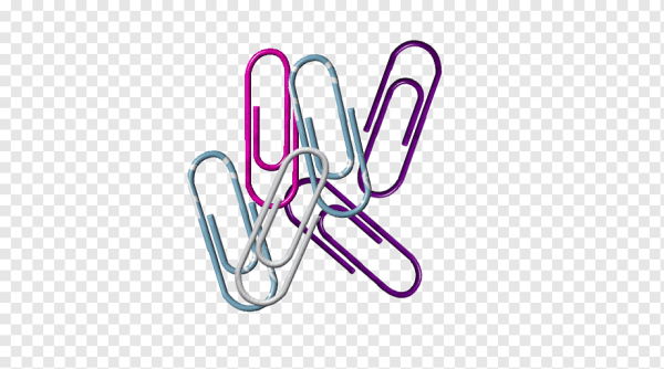 Скрепка канцелярская на прозрачном фоне