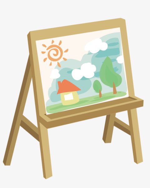 Мольберт на белом фоне