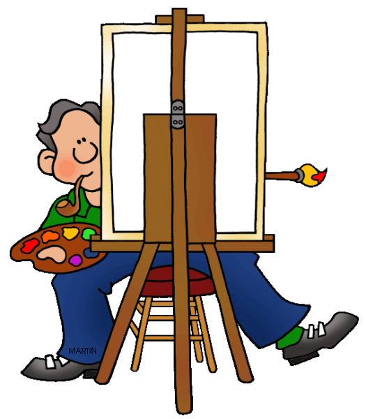 Детский мольберт с красками и карандашами