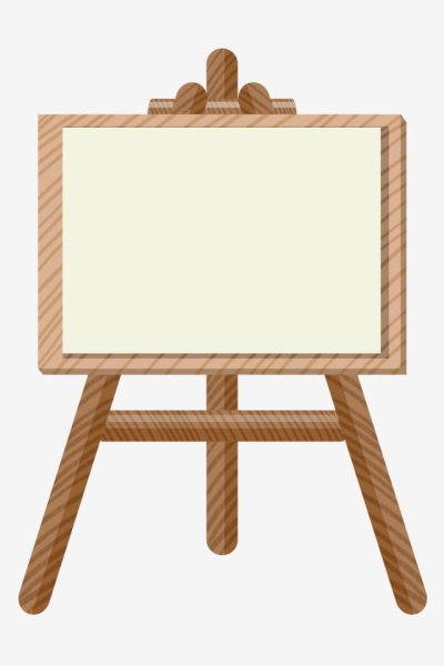 Мольберт на белом фоне