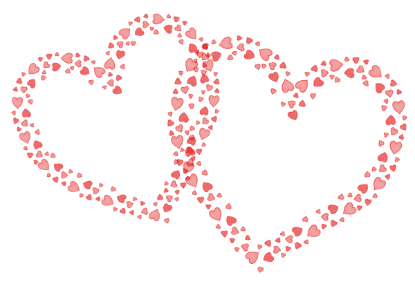Сердечки на прозрачном фоне