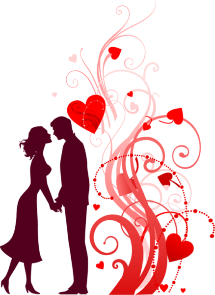 День влюбленных на прозрачном фоне