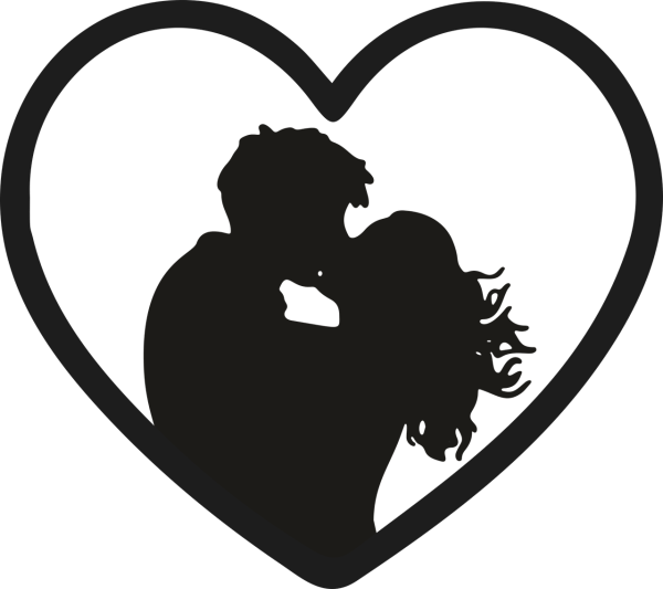 Два сердца силуэт