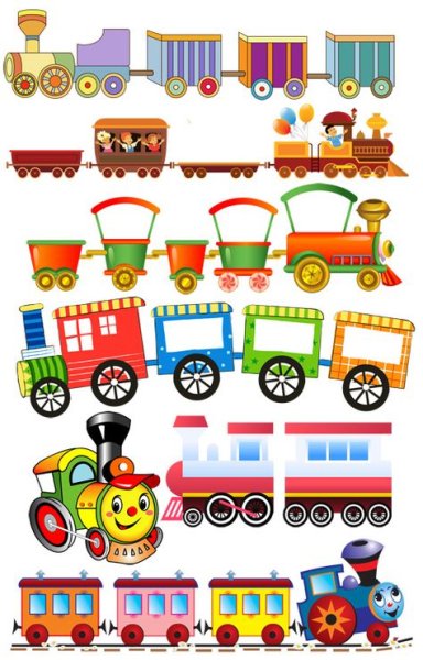 Разноцветный паровозик