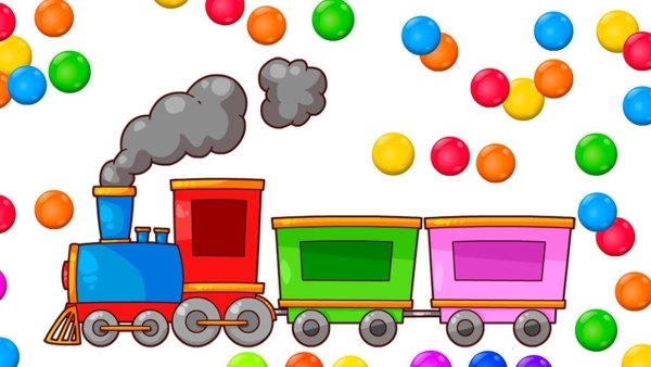 Паровозик красивый детский