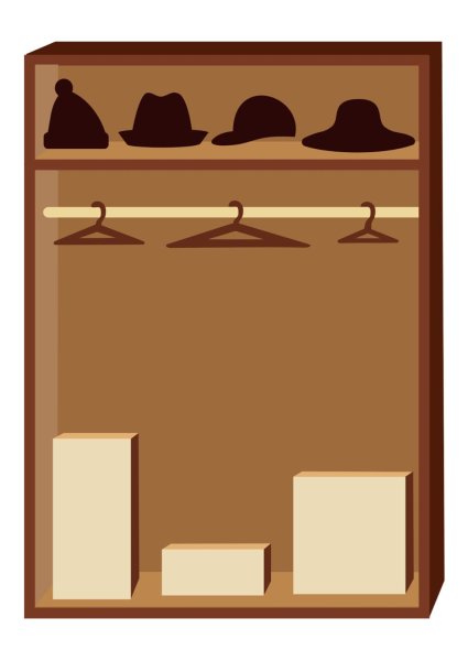 Нарисованный открытый шкаф