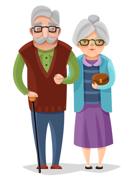 Бабушка и дедушка мультяшные