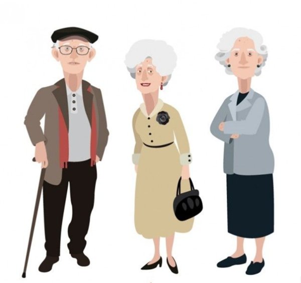 Пожилые люди иллюстрация