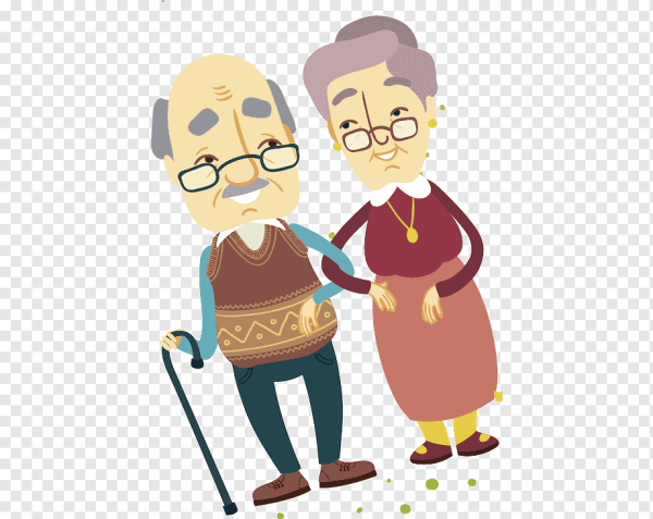 Пожилой человек мультяшный