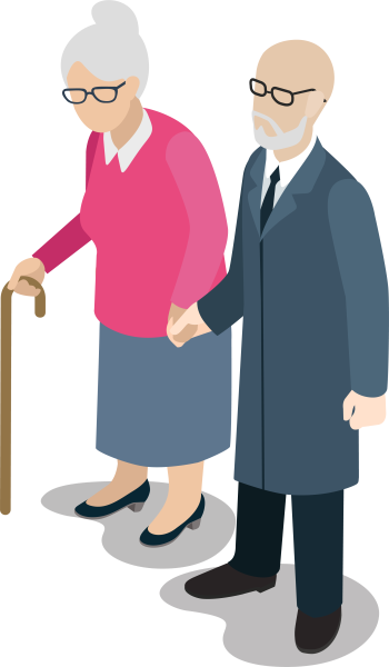 Пенсионеры иллюстрация
