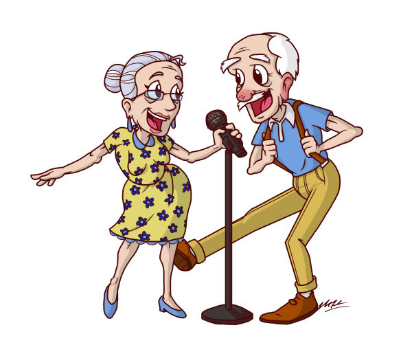 Пенсионеры нарисованные