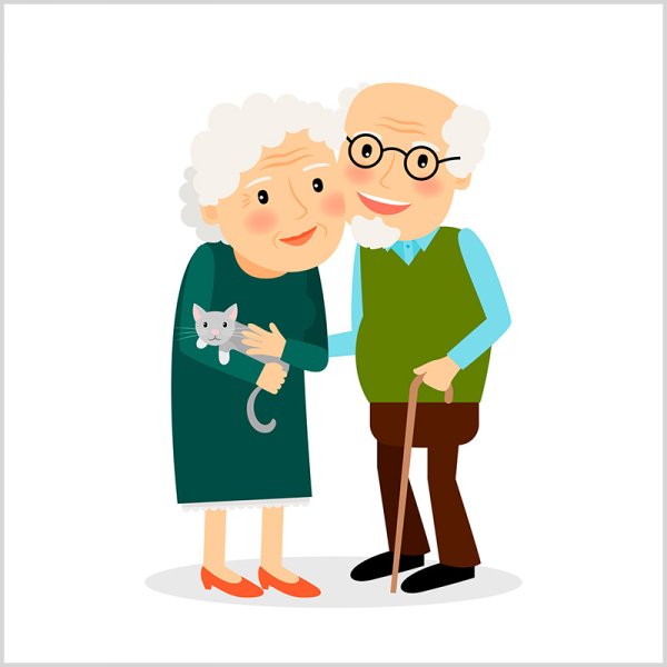 Пожилые люди мультяшные