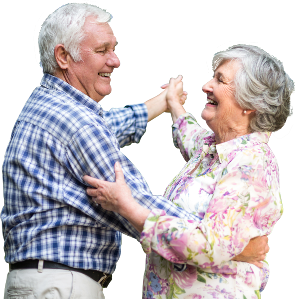 Пенсионеры на белом фоне