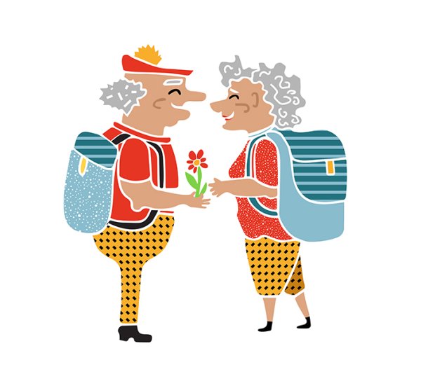 Пенсионеры рисунок