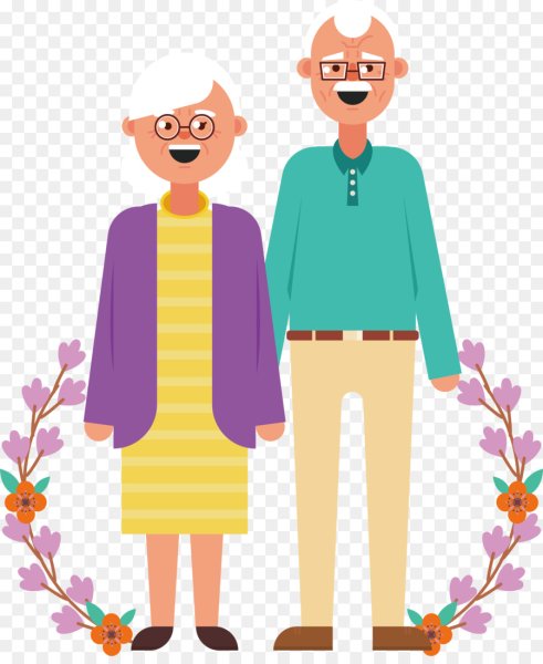 Бабушка и дедушка вектор