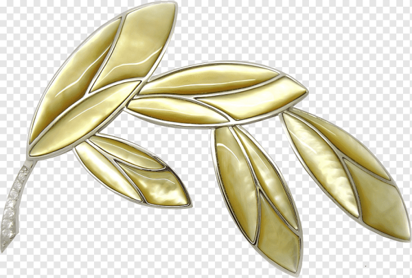 Золотая брошь на прозрачном фоне