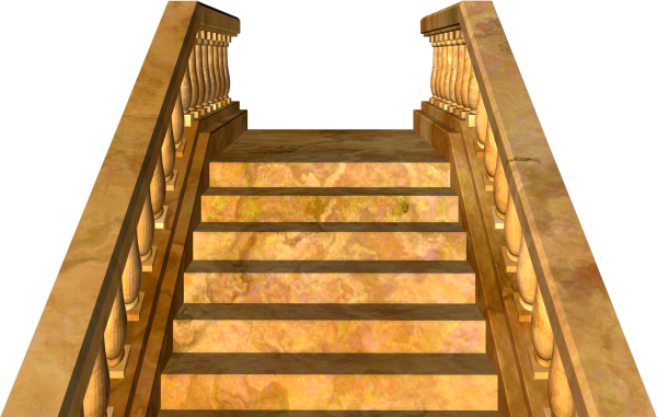Деревянная лестница на прозрачном фоне