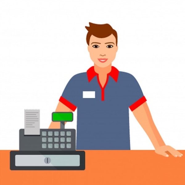Кассир иллюстрация