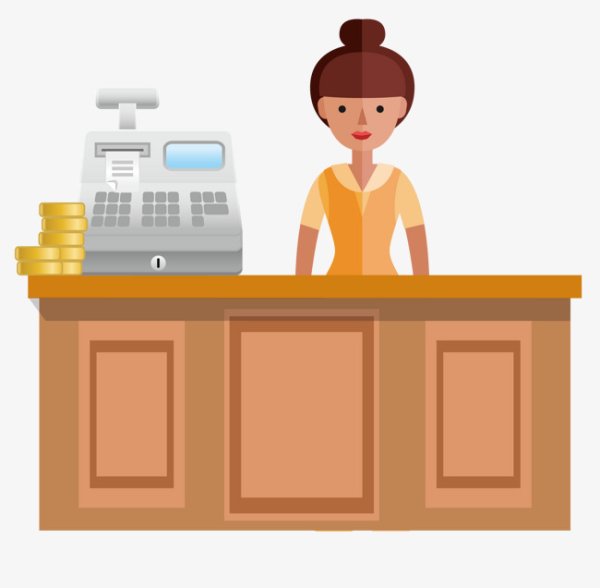 Кассир иллюстрация