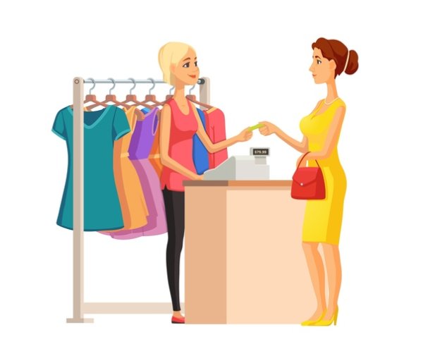 Продавец в магазине одежды