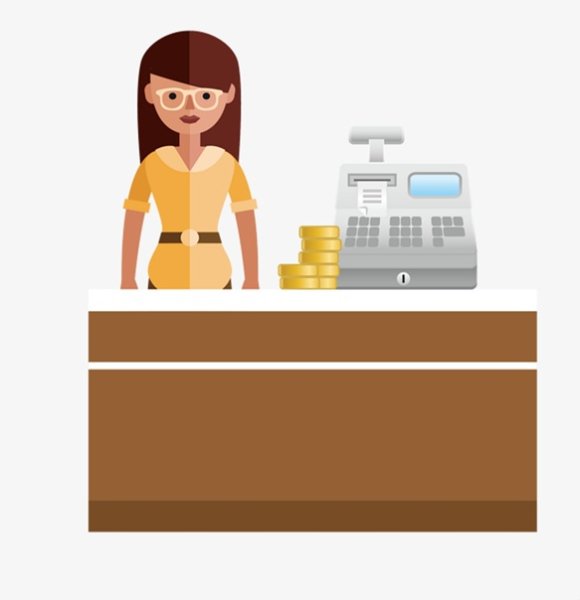 Кассир иллюстрация