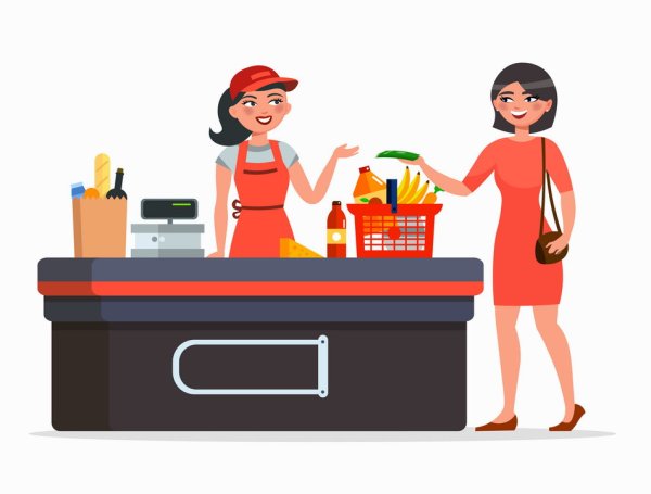 Продавец покупатель иллюстрация