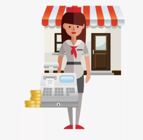 Продавец-кассир без фона