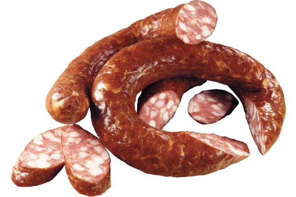 Колбаса на белом фоне