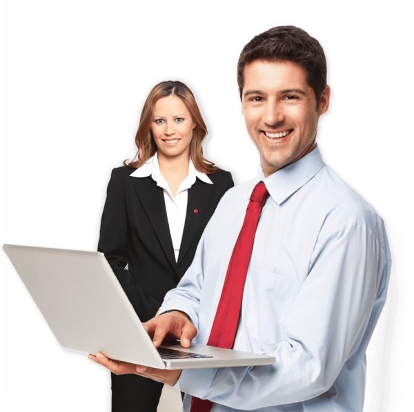 Деловые люди на прозрачном фоне