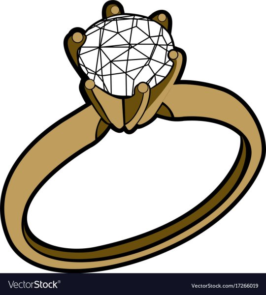 Нарисовать кольцо с бриллиантом